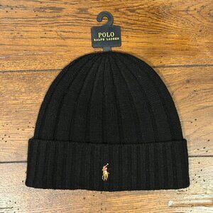 Polo Ralph Lauren Men's Skull Cap Beanie Hat Black NWT